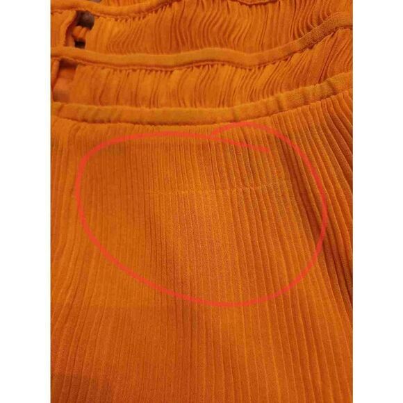 H&M pleated halter mini dress size 4 orangey yellow - Picture 8 of 9